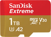 Sandisk 1TB Extreme Microsdxc Card +SD Adapter, Microsd Card for Smartphones, Ac