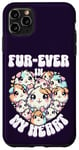 Coque pour iPhone 11 Pro Max Fur-ever in My Heart Kawaii Cochon d'Inde Cœur