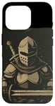 Coque pour iPhone 16 Pro Templier sombre amusant pour les amateurs de chevaliers et les fans médiévaux