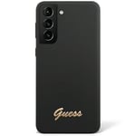 Original Guess - Silicone Vintage Gold Logo - Samsung Galaxy S23, musta