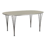 Fritz Hansen - Superellips B614 – 240x120 cm Grey Efeso/Warm Graphite - Matbord - Arne Jacobsen,Bruno Mathsson,Piet Hein - Grå - Metall/Trä