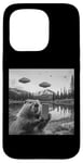 Coque pour iPhone 15 Pro Castor Selfie UFO Invasion Alien Funny Beaver