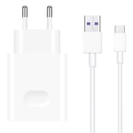 Huawei CP404 SuperCharge Vegglader + USB-C-kabel 22.5W - Hvit