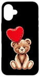 Coque pour iPhone 16 Plus Ours en peluche coeur amour joyeux Saint-Valentin