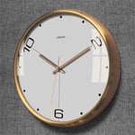 YIBOKANG Nordic Light Luxury Simple White Metal Wall Clock New Simple Living Room Bedroom Home Silent Quartz Clock (Color : 9)