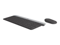 Logitech Slim Wireless Combo MK470 - Ensemble clavier et souris - sans fil - 2.4 GHz - QWERTY - Espagnol - graphite