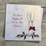 white cotton cards XC5 To a Special Daughter and Son In-Law At Christmas Handmade Large Christmas Card, White