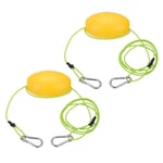 7FT Float Rope Tow Line, 2 Set Heavy Duty Buoy Ball Float Leash Green