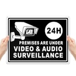 SINMAO （A5 Size）30×40cm 24Hour Premises are Under VIDEO&AUDIO SURVEILLANCE/ - Intruder Alarm Warning Security Stickers Signs/Internal or External