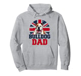 Bulldog Dad UK Flag for Dog Fathers Father's Day Pullover Hoodie