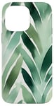 Coque pour iPhone 14 Pro Max Feuillage vert moderne avec motif de feuilles audacieuses