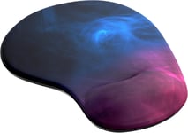 Tapis De Souris Avec Coussin En Gel-Repose-Poignet Gaming-Mousepad Wrist Rest-Confort Avec Repose Poignets Ergonomique En Gel,Hydrofuge Et Lavable,Pc Laptop Notebook,Fumée Colorée