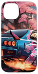 Coque pour iPhone 14 JDM R34 Drift Racing Tuning Voiture Tokyo Skyline At Night Cadeau