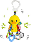 Funsland Jouet Poussette Bebe, Peluche Bébé à Clip pour Poussette, Jeux eveil Bebe 0-3 Mois, Jouets Berceau Landau pour Garçons et Filles, Jouet Bebe Naissance Cadeaux 3 6 12 Mois, Canard Jaune