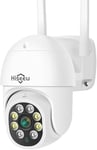 Hiseeu 5MP Caméra de Surveillance WiFi Extérieure, PTZ Caméra IP Vision Nocturne Couleur, Détection Humaine, Suivi Automatique 355° 90°, Audio Bidirectionnel, Compatible Alexa Carte SD Étanche IP66