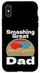 Coque pour iPhone X/XS Drôle Smashing Great Dad Ping Pong Lover Game Winner Retro