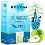 Revival Rapid Rehydration, Electrolytes Powder - High Strength Vitamin C, B1, B3, B5, B12 Supplement Sachet Drink, Effervescent Electrolyte Hydration Tablets - 6 Pack Apple Pear