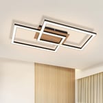 ZMH - Plafonnier led Moderne - Bois 3000K Blanc Chaud Lampe de Chambre Rectangle Noir 24W Lampe de Couloir pour Cuisine Salon Salle à manger Cuisine