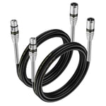 Cable XLR 2m,2 paquet Ressort Métallique SR Design Cable Microphone XLR Male Femelle Compatible avec Microphone Enceinte Caméra Table de Mixage Amplificateur Audio Studio Enregistrement