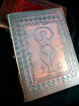 Mother Goddess - Large Handmade Leather Journal Wicca Book of Shadows, Gaia Luna