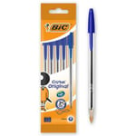 Bic Cristal Original BIC® Stylo bille à capuchon pointe moyenne 1 mm bleu - Pochette de 6