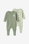 Name it baby - Pyjamas nbmNightsuit Zip FF Sea Elephant 2-pack - Grön