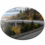 Round Mouse Mat - Blue Ridge Viaduct North Carolina US Office Gift #16222