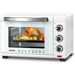 WOLTU Mini Four 28L, Four à Pizza 1600 W, 100-230°C, Minuterie 0-60 min, 3 Modes de Cuisine, Blanc