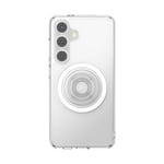 PopSockets: PopCase (pour MagSafe) - Coque pour Samsung Galaxy S24 avec Un Support PopGrip Slide Repositionnable et Une Poignée avec Top Interchangeable - Clear