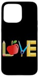 Coque pour iPhone 15 Pro Max Love Apple Pencil Règle pour enseignant école