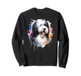 Old English Sheepdog Dog Watercolor Artwork Sweatshirt