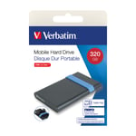 refurbished Verbatim Mobile Hard Drive 320 GB ekstern harddisk