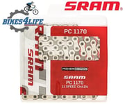 SRAM PC1170 10SPD CHAIN SILVER/GREY 114 LINK WITH POWERLOCK BOXED