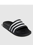adidas Mens Adilette Aqua Sliders - Black/White, Black/White, Size 8, Men