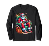 Funny Video Games Santa Gamer 8-bit Gaming Christmas Gamers Long Sleeve T-Shirt