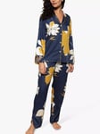 Fable & Eve Notting Hill Floral Shirt Pyjamas, Navy