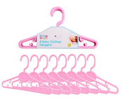 8 Pink Baby Toddler Coat Clothes Hangers Plastic Small Ideal For Kids Clothing