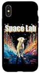 Coque pour iPhone X/XS Le propriétaire du Labrador Retriever jaune du Space Lab Colorful Spacey