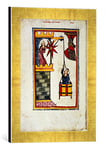 Kunst für Alle 'Image encadrée de Zurich enluminure Christian de Hamle/Matériau : Codex manesse, d'art en qualité Main Photos de Cadre, 30 x 40 cm, Or Raya
