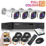 4 Camera CCTV System 4CH DVR  1080P HD Home Outdoor Security Kit with Hard Drive