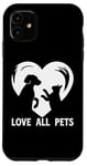 Coque pour iPhone 11 T-shirt Love All Pets Animals Are Friends Too pour homme et femme