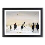 Big Box Art Hendrick Avercamp Little Ice Age Framed Wall Art Picture Print Ready to Hang, Oak A2 (62 x 45 cm)