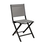 Lot De 2 Chaises De Jardin Pliantes Thema - Graphite/Chiné Perle - Alu/Toile Tpep