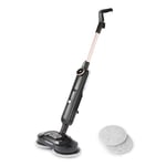 Geepas Digital Steam Mop | Upright Steam Cleaner Floor Mop with 2 Rotating Scrubbing Pads | 2 Steam Setting, Kills 99.9% of Bacteria | LED Display, LED Headlight, 540ML Water Tank, 7M Cord | Black