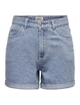 ONLY Femme Onlvega Life Hw Mom Noos Shorts, Bleu Jeans Clair, XS EU