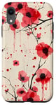 Coque pour iPhone XR Rose minimaliste floral sanglant rouge sang éclaboussure Halloween