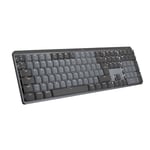 Logitech MX Mechanical Clavier Sans Fil Rétroéclairé Performant, Boutons Tactiles Silencieux, Clavier US International QWERTY - Gris