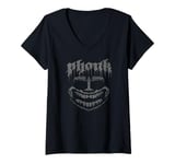 Womens PHONK Music EDM scary troll face meme sigma phonk V-Neck T-Shirt