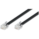 Câble Téléphonique Rj11 Vers Rj45 | Câble De Données Pour Réseau Ethernet | Câble Modulaire 8P4C | Convient Pour Modem Routeur Fax Rnis Dsl Vdsl Internet | Noir | 10 Mètres