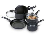 Prestige 9 x Tougher Pots and Pans Set of 5 - Non Stick Induction Hob Pan Set with Scratch Resistant Non Stick, Stay Cool Easy Grip Handles, Oven & Dishwasher Safe Cookware